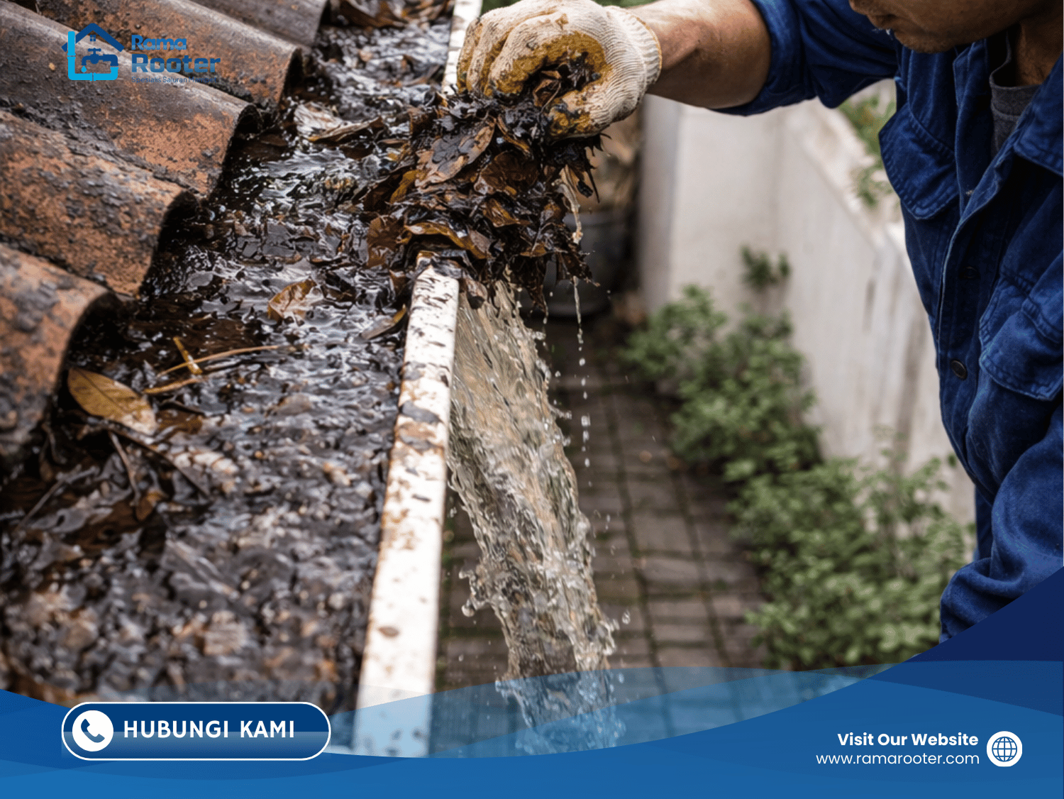 Pembersihan Pipa Talang Tersumbat